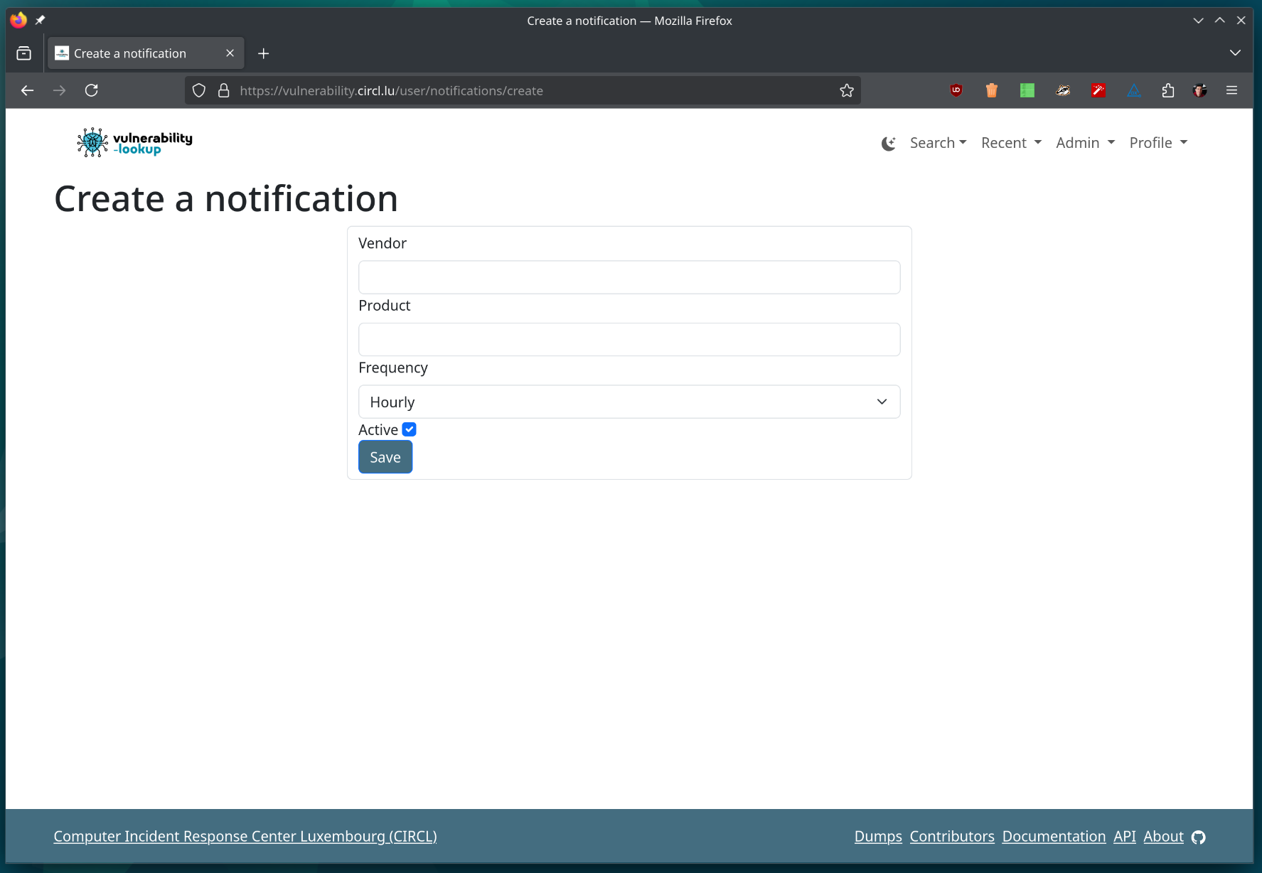 Create a new notification